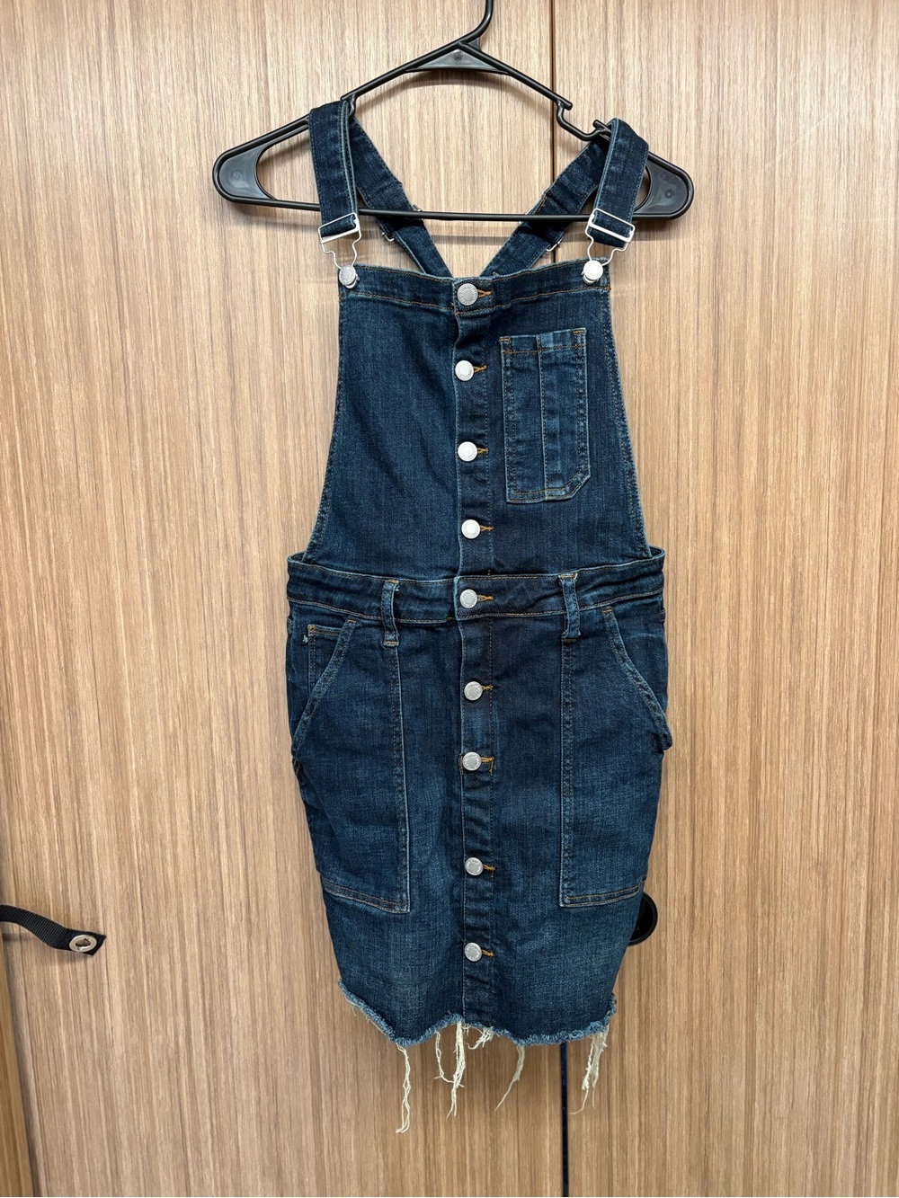 Judy Blue Dark Indigo Button-Front Denim Overall Skirt